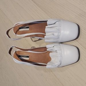 Topshop White Slingback Block Heels
